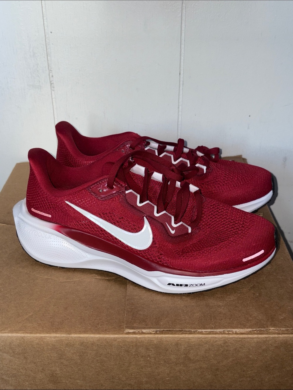 Nike Red Running Sneakers with White Swoosh size 7